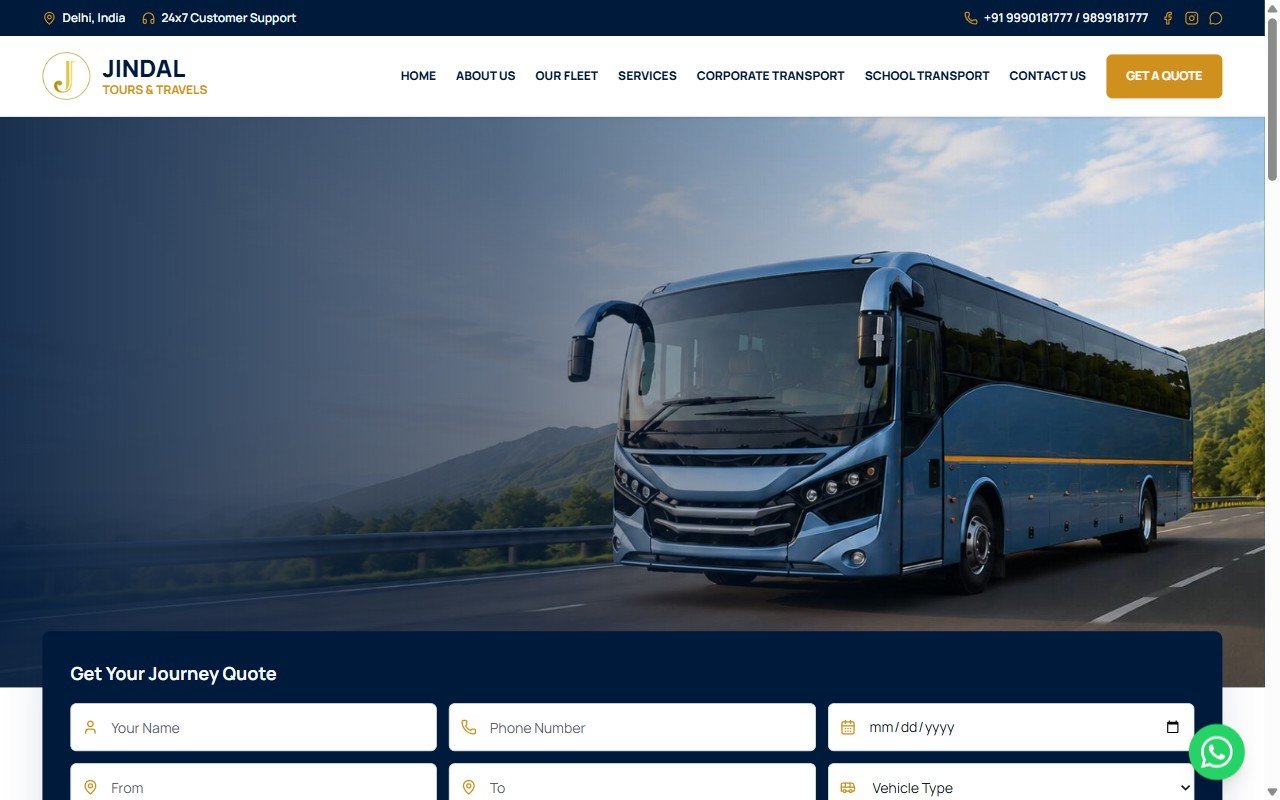 Homepage of Jindal Tours & Travels