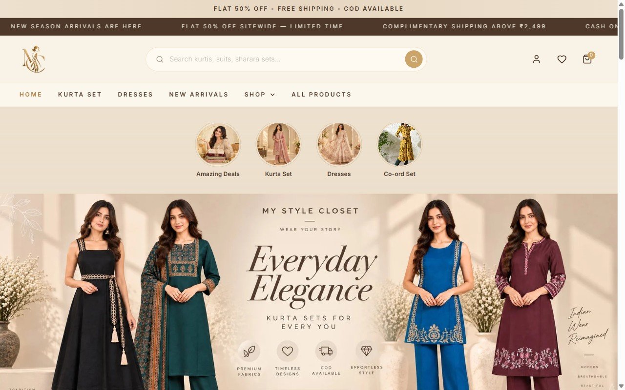 Homepage of My Style Closet